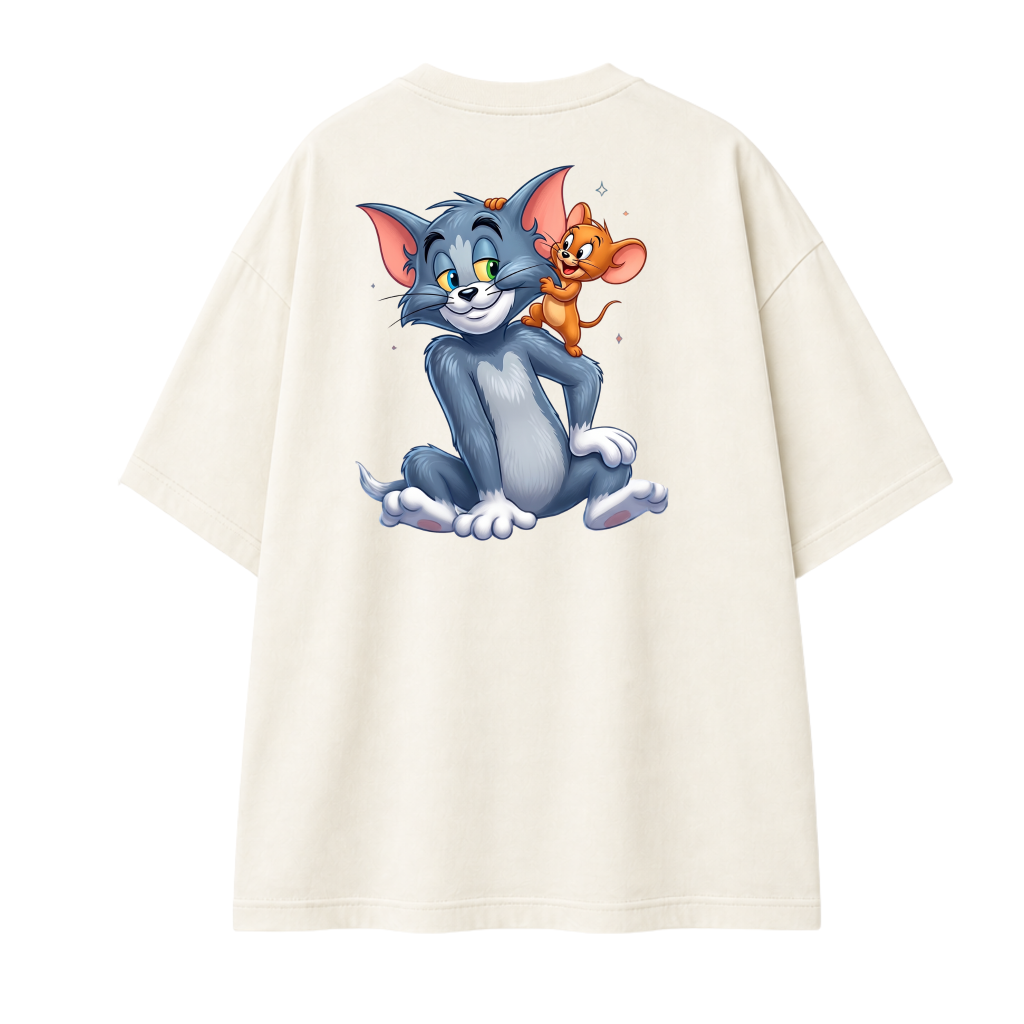 Somokriti Premium Cotton Printed T-Shirt - Tom and Jerry | Oversized Fit, Half Sleeve, Round Neck | Unisex
