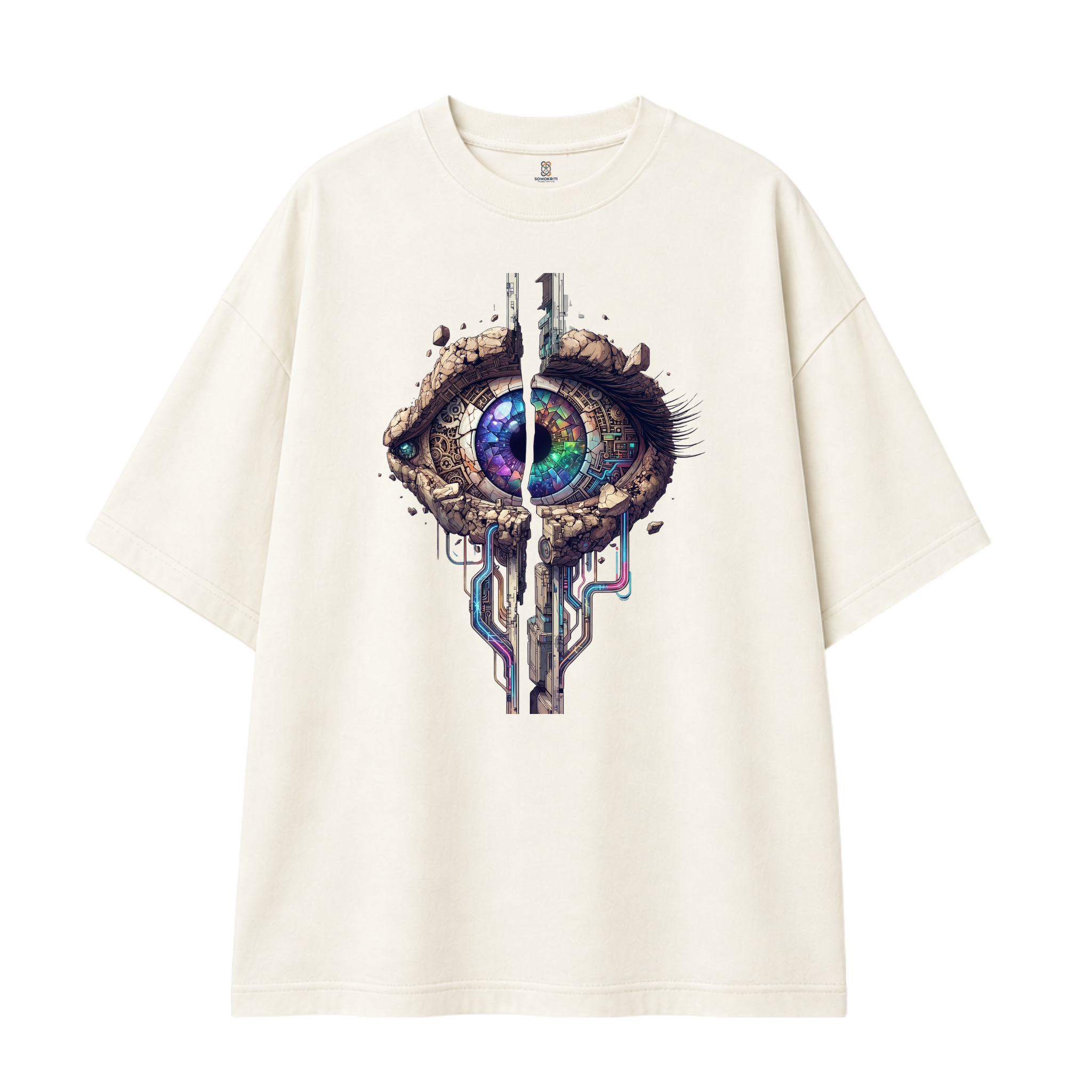 Somokriti Premium Cotton Printed T-Shirt - Digital Vision | Oversized Fit, Half Sleeve, Round Neck | Unisex (Copy)