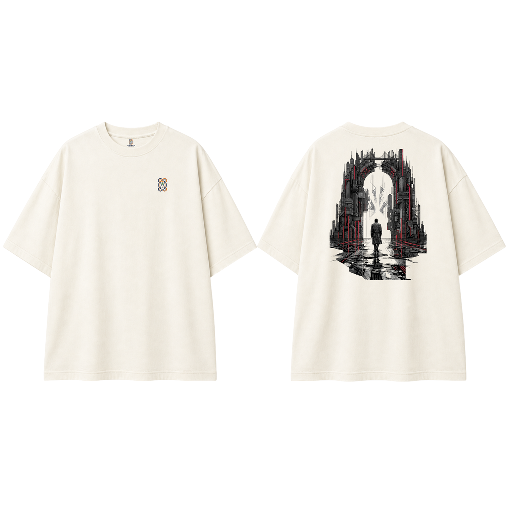 Somokriti Premium Cotton Printed T-Shirt - Void Walker | Oversized Fit, Half Sleeve, Round Neck | Unisex