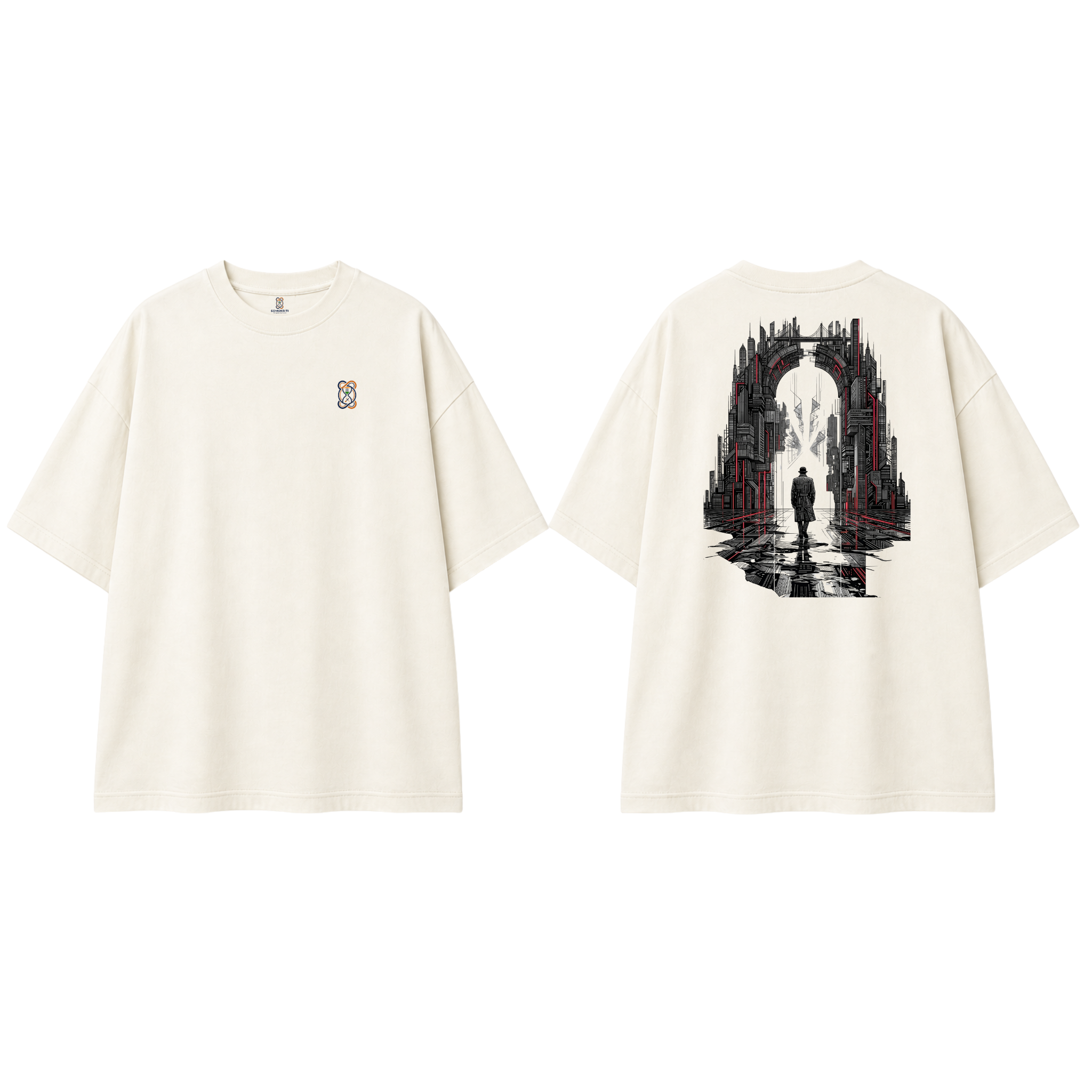 Somokriti Premium Cotton Printed T-Shirt - Void Walker | Oversized Fit, Half Sleeve, Round Neck | Unisex