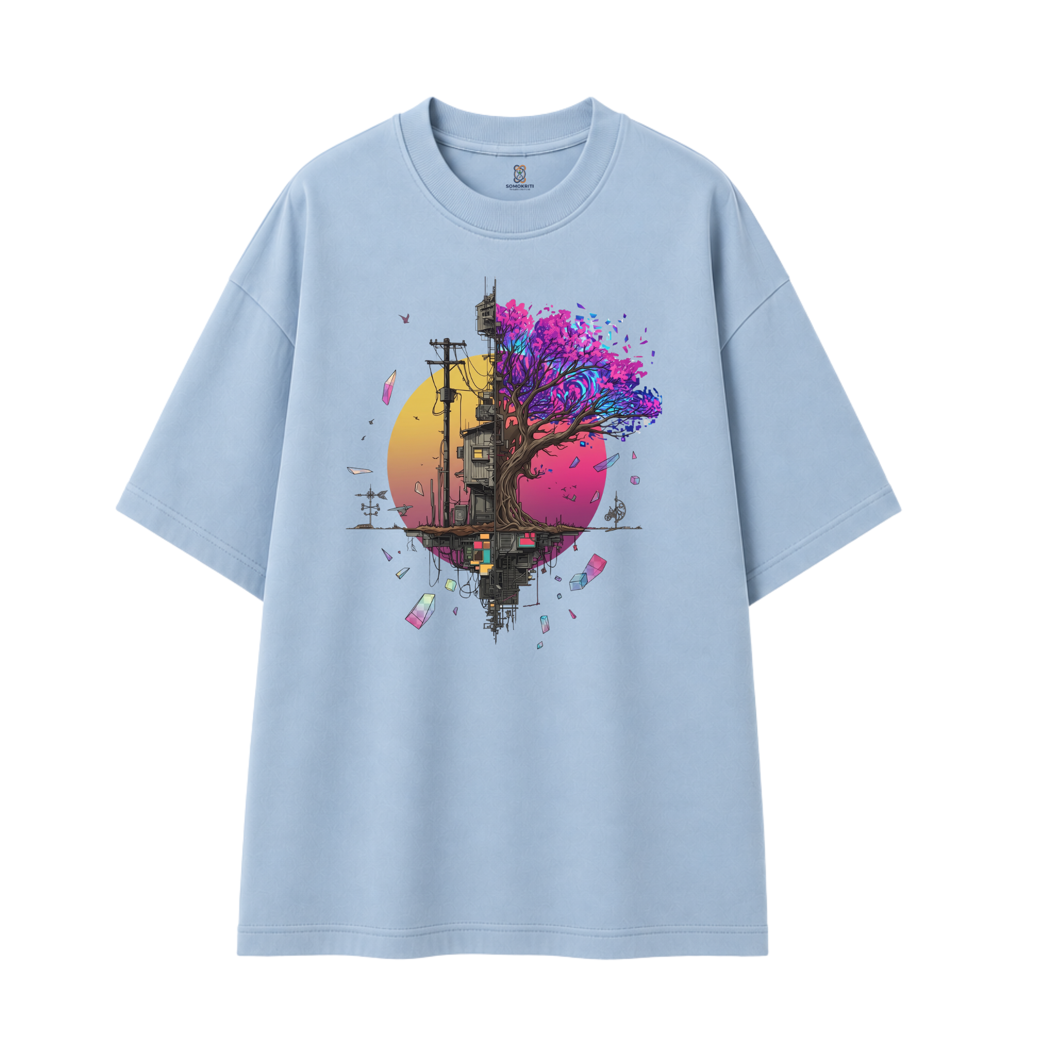 Somokriti Premium Cotton Printed T-Shirt - Urban Genesis | Oversized Fit, Half Sleeve, Round Neck | Unisex
