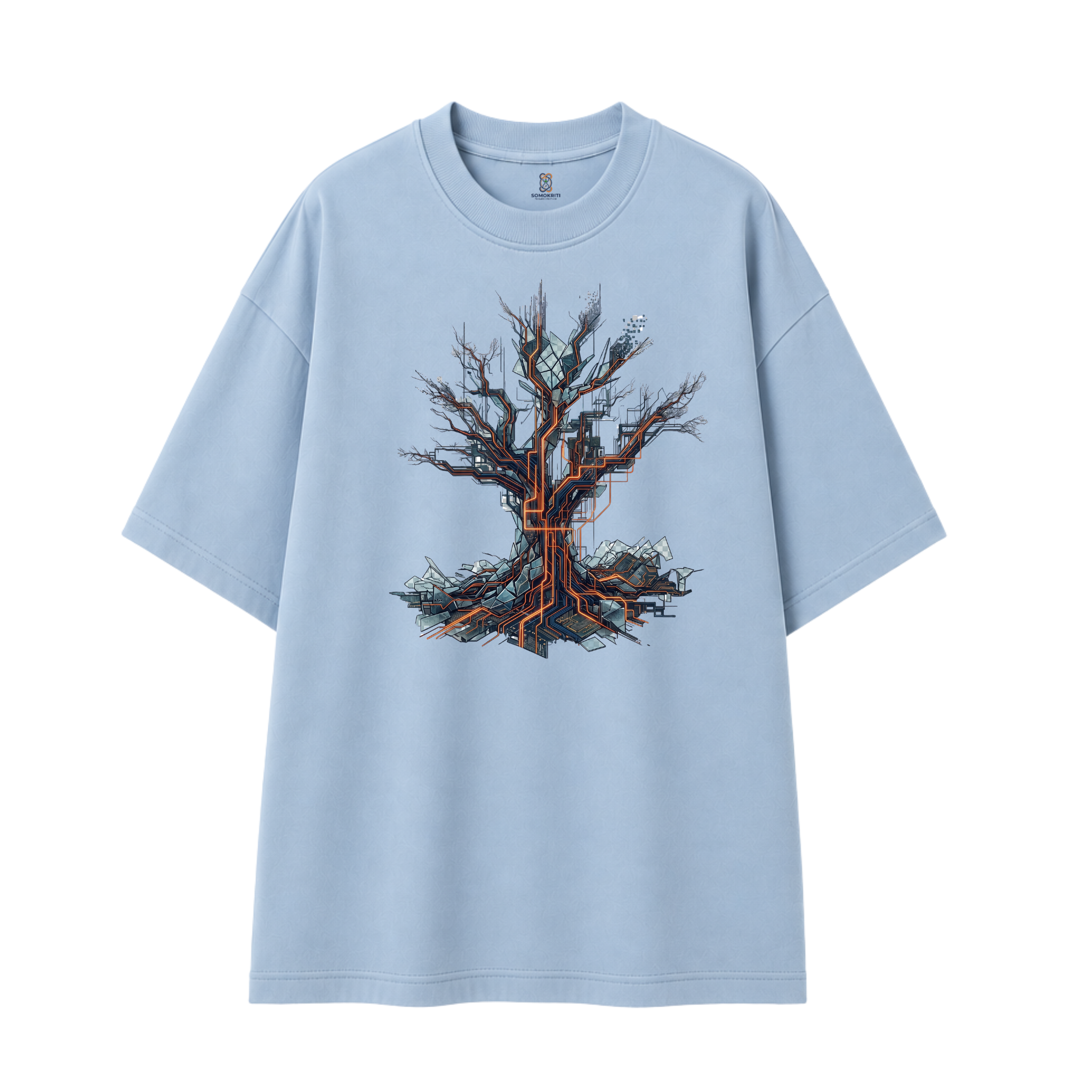Somokriti Premium Cotton Printed T-Shirt - Quantum Roots | Oversized Fit, Half Sleeve, Round Neck | Unisex