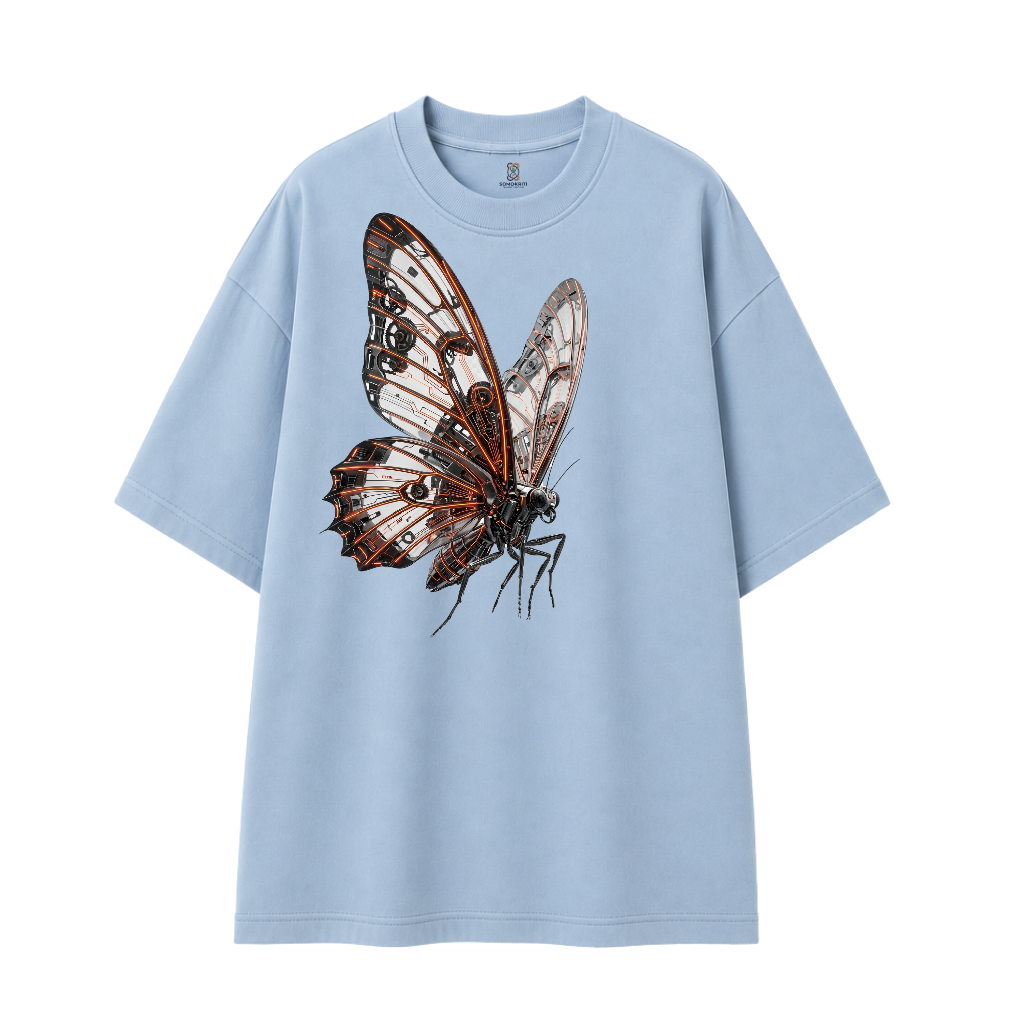 Somokriti Premium Cotton Printed T-Shirt - Cyber Metamorph | Oversized Fit, Half Sleeve, Round Neck | Unisex