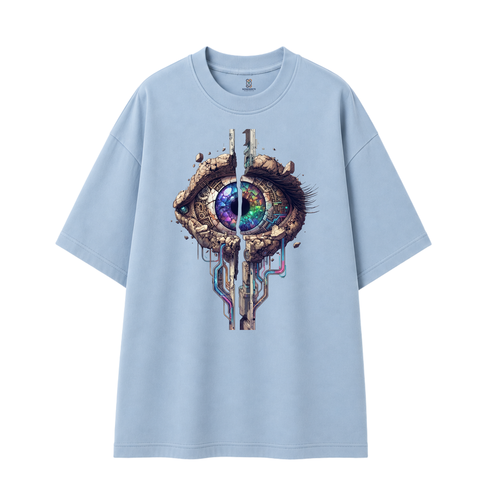 Somokriti Premium Cotton Printed T-Shirt - Digital Vision | Oversized Fit, Half Sleeve, Round Neck | Unisex (Copy)