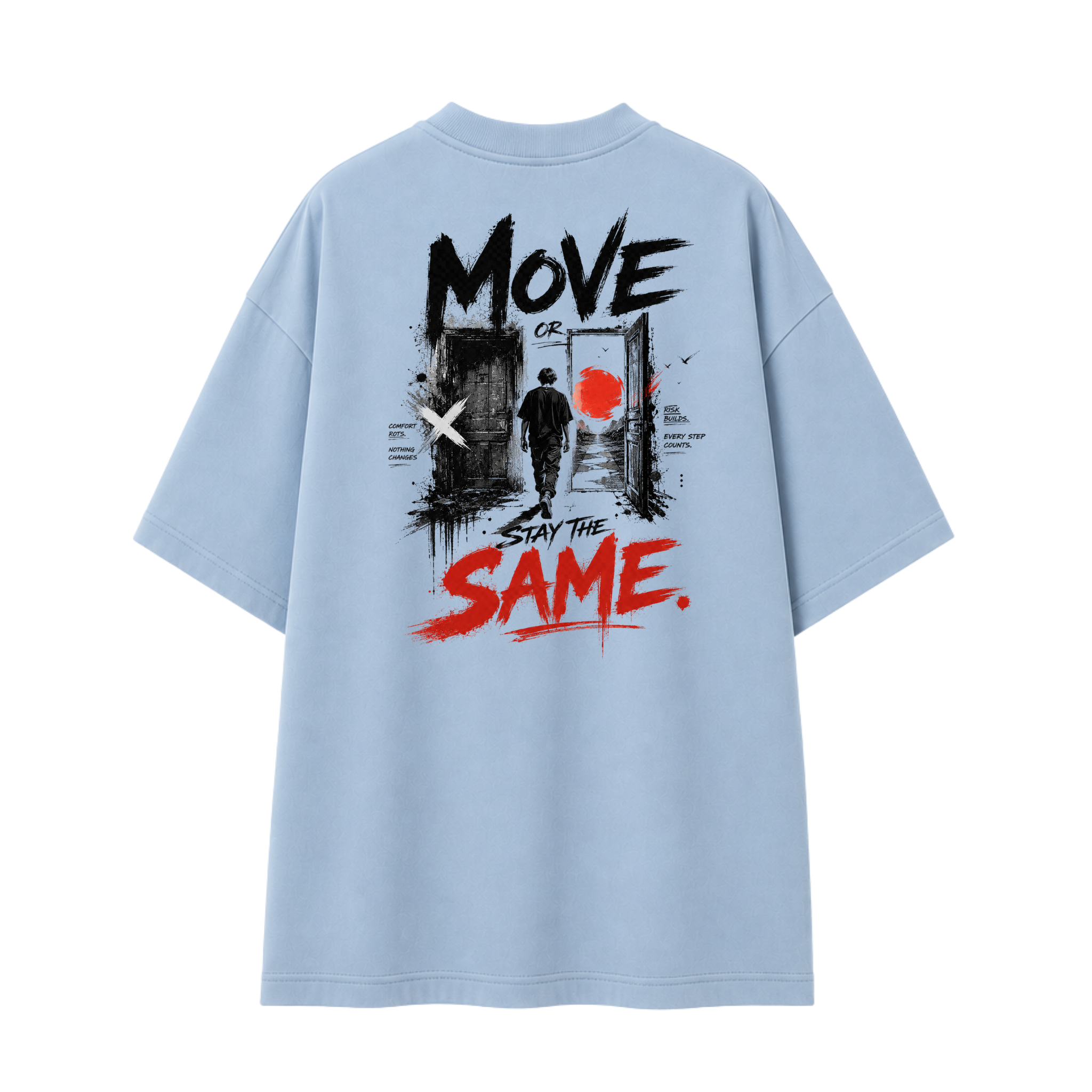 Somokriti Premium Cotton Printed T-Shirt - Forward Motion | Oversized Fit, Half Sleeve, Round Neck | Unisex