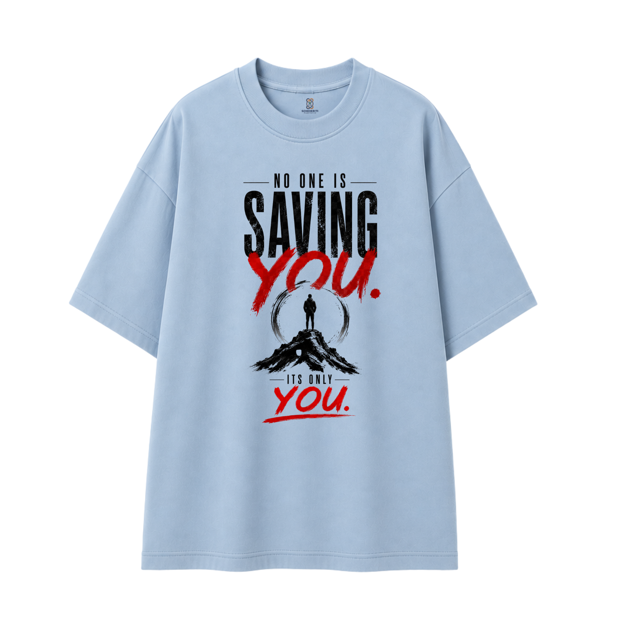 Somokriti Premium Cotton Printed T-Shirt - Self Approval | Oversized Fit, Half Sleeve, Round Neck | Unisex