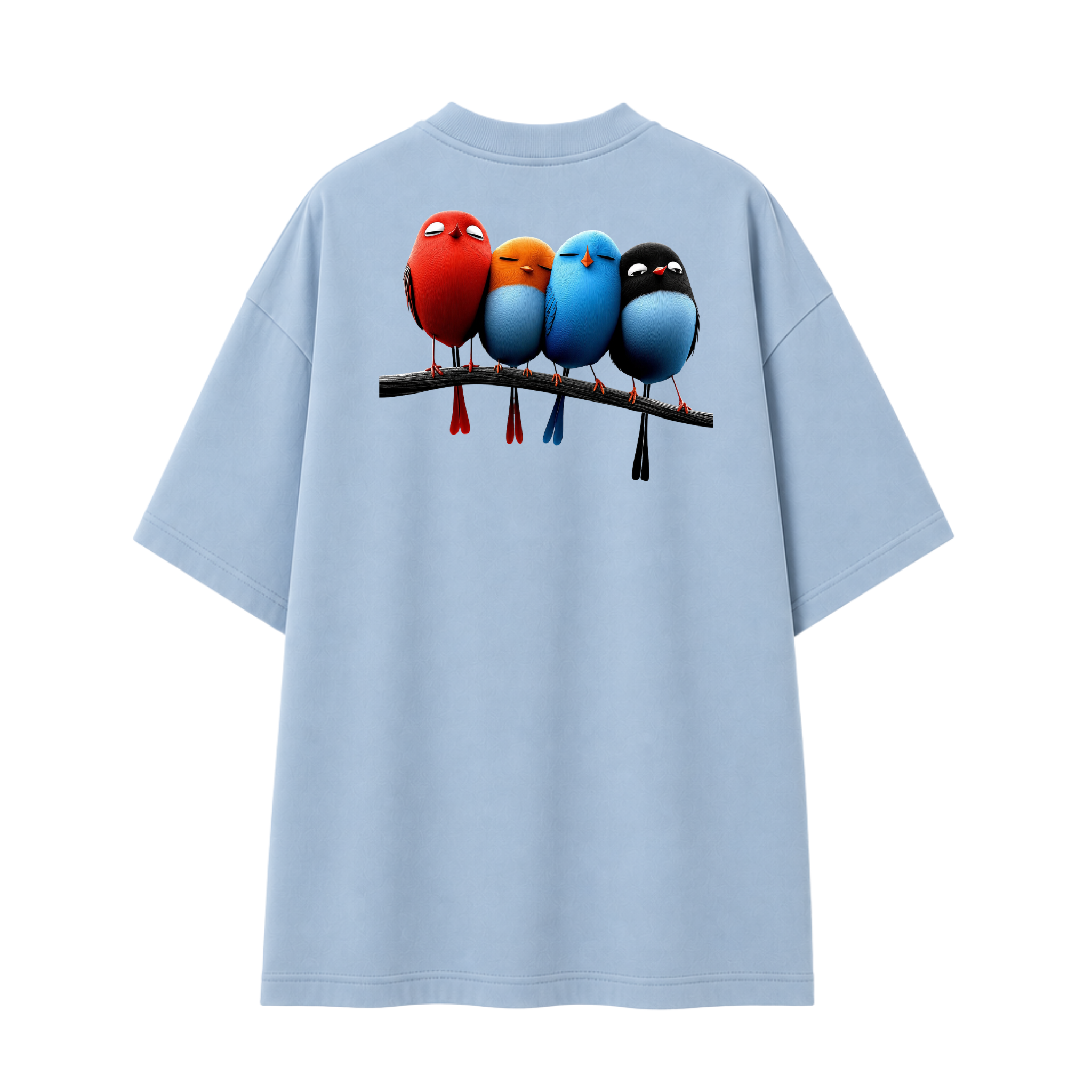 Somokriti Premium Cotton Printed T-Shirt - Feather Squad | Oversized Fit, Half Sleeve, Round Neck | Unisex