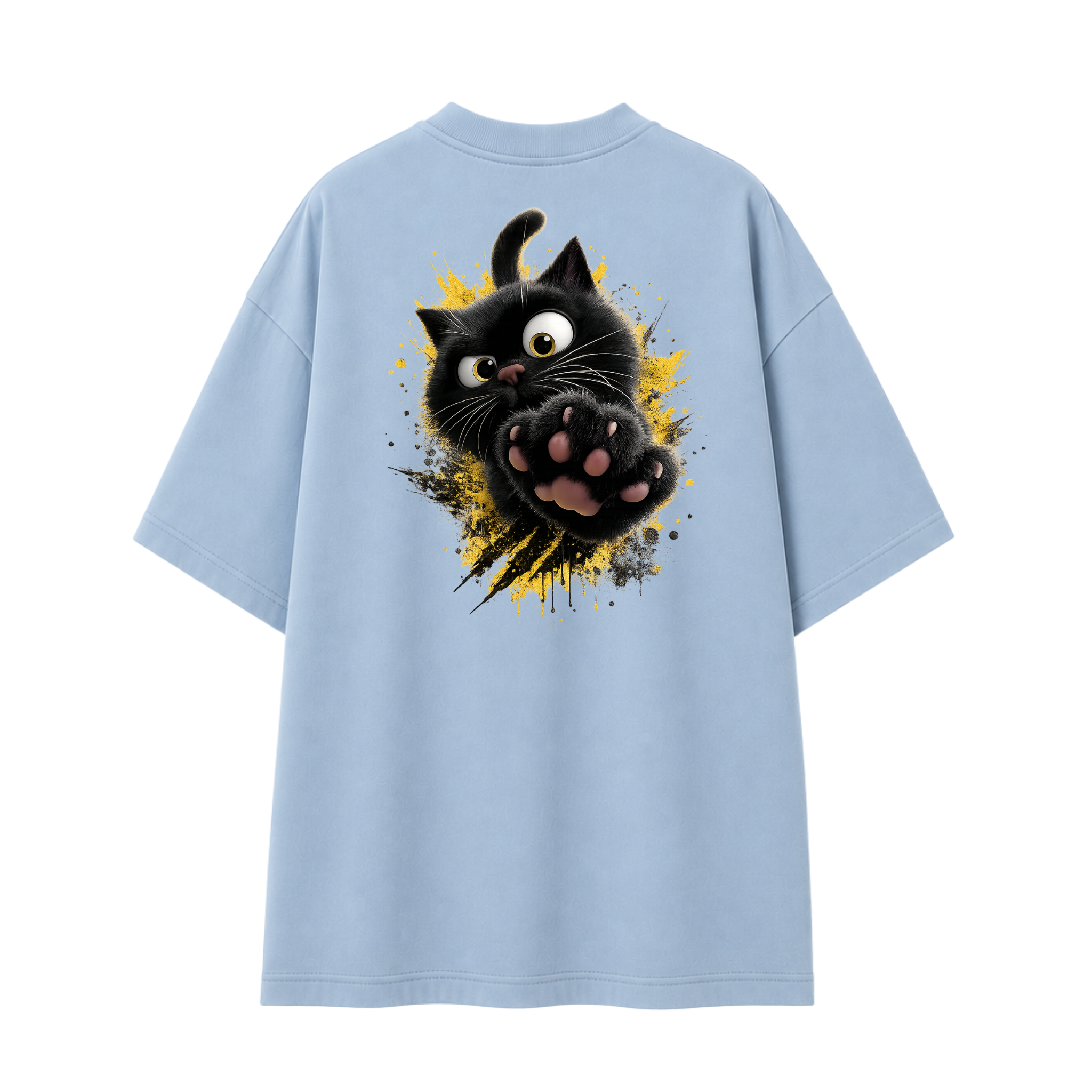 Somokriti Premium Cotton Printed T-Shirt - Midnight Paws | Oversized Fit, Half Sleeve, Round Neck | Unisex