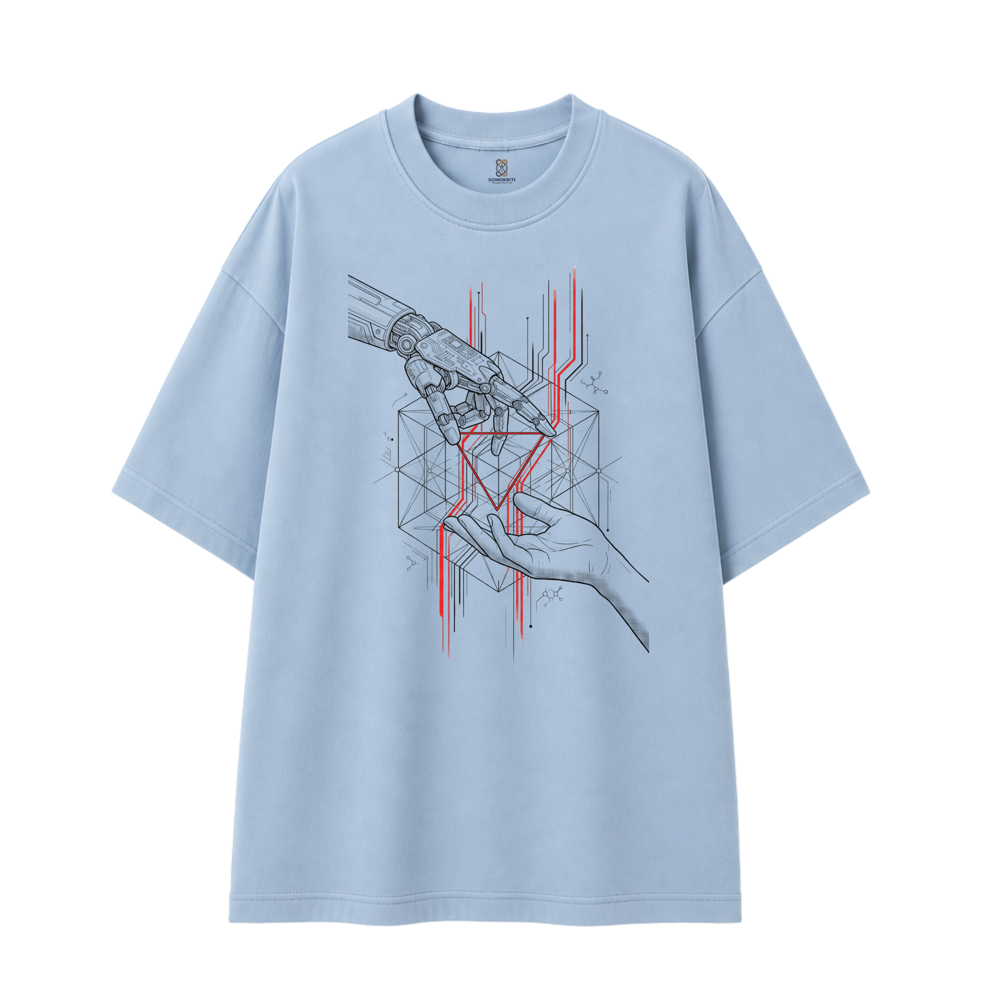 Somokriti Premium Cotton Printed T-Shirt - Synthetic Touch | Oversized Fit, Half Sleeve, Round Neck | Unisex