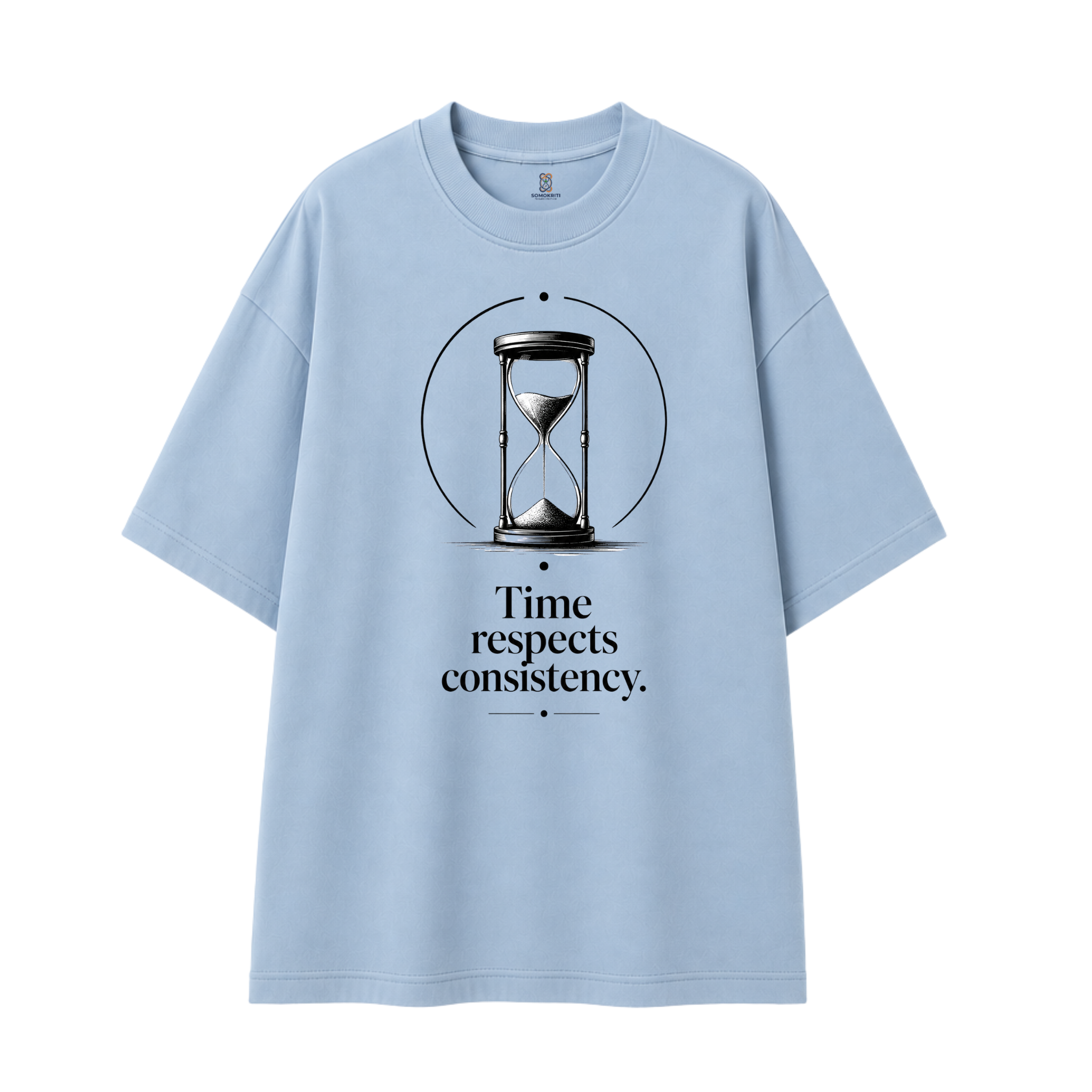 Somokriti Premium Cotton Printed T-Shirt - Timeless Patience | Oversized Fit, Half Sleeve, Round Neck | Unisex