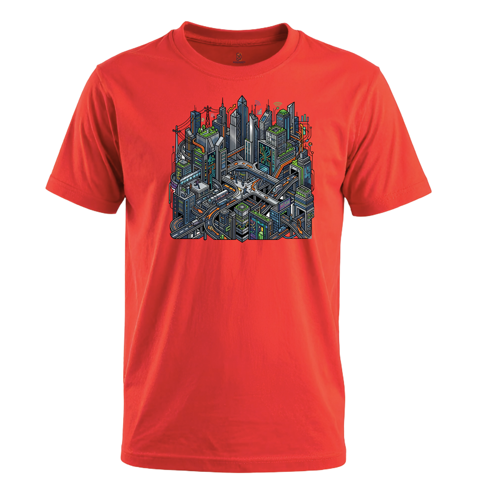 Somokriti Unisex Premium Cotton Printed T-Shirt - The Silicon Circuit | Regular Fit, Half Sleeve, Round Neck