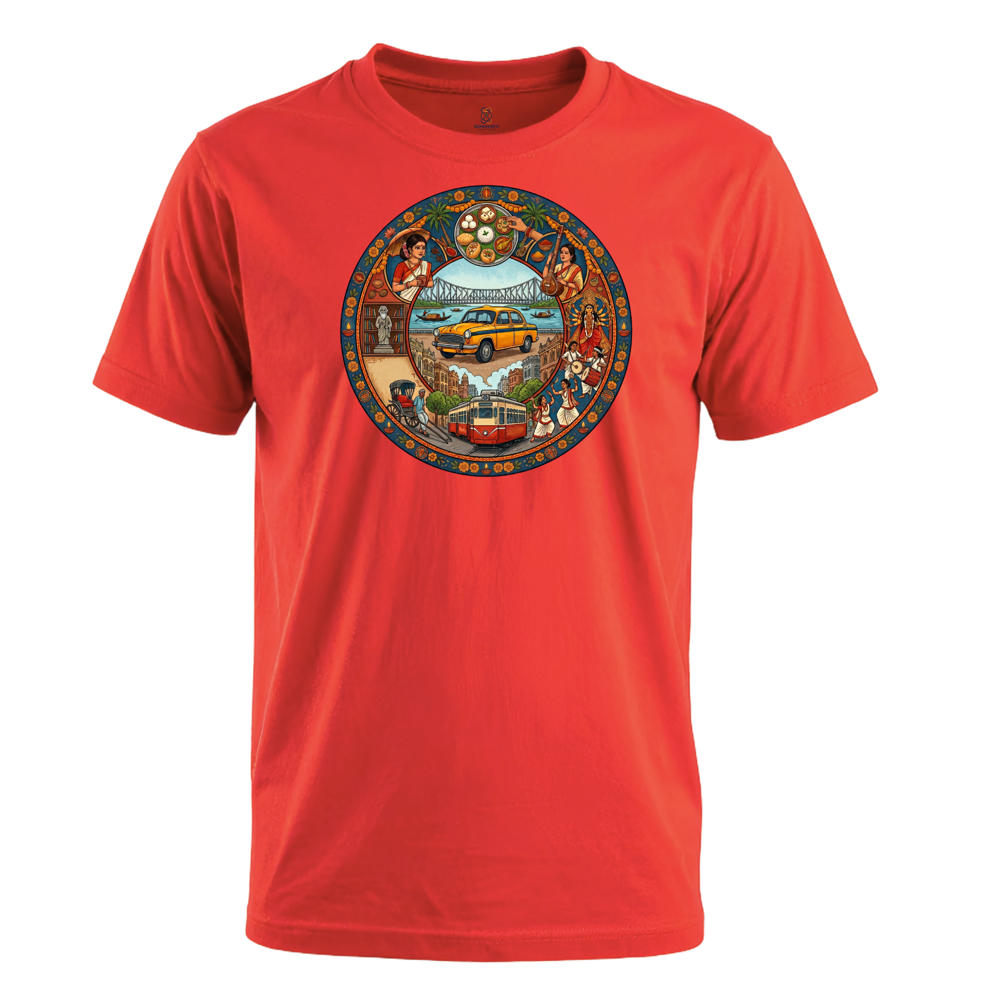 Somokriti Unisex Premium Cotton Printed T-Shirt - The Bengal Odyssey | Regular Fit, Half Sleeve, Round Neck