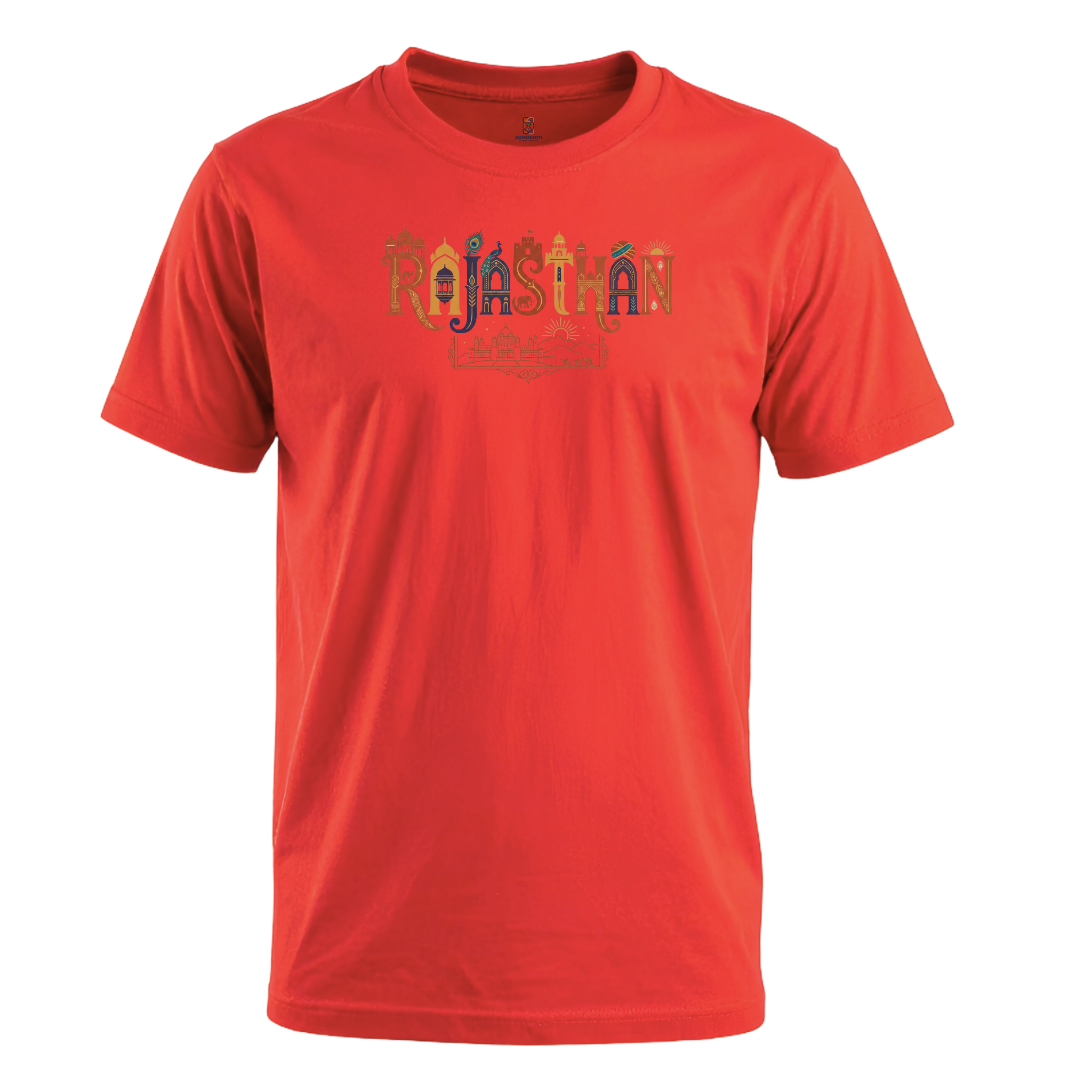 Somokriti Unisex Premium Cotton Printed T-Shirt - The Royal Land | Rajasthan Heritage | Regular Fit, Half Sleeve, Round Neck