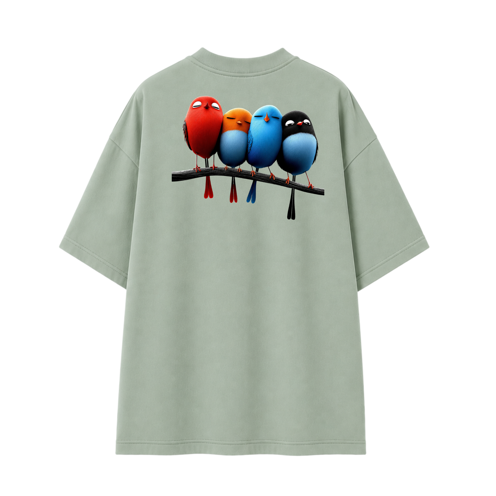 Somokriti Premium Cotton Printed T-Shirt - Feather Squad | Oversized Fit, Half Sleeve, Round Neck | Unisex
