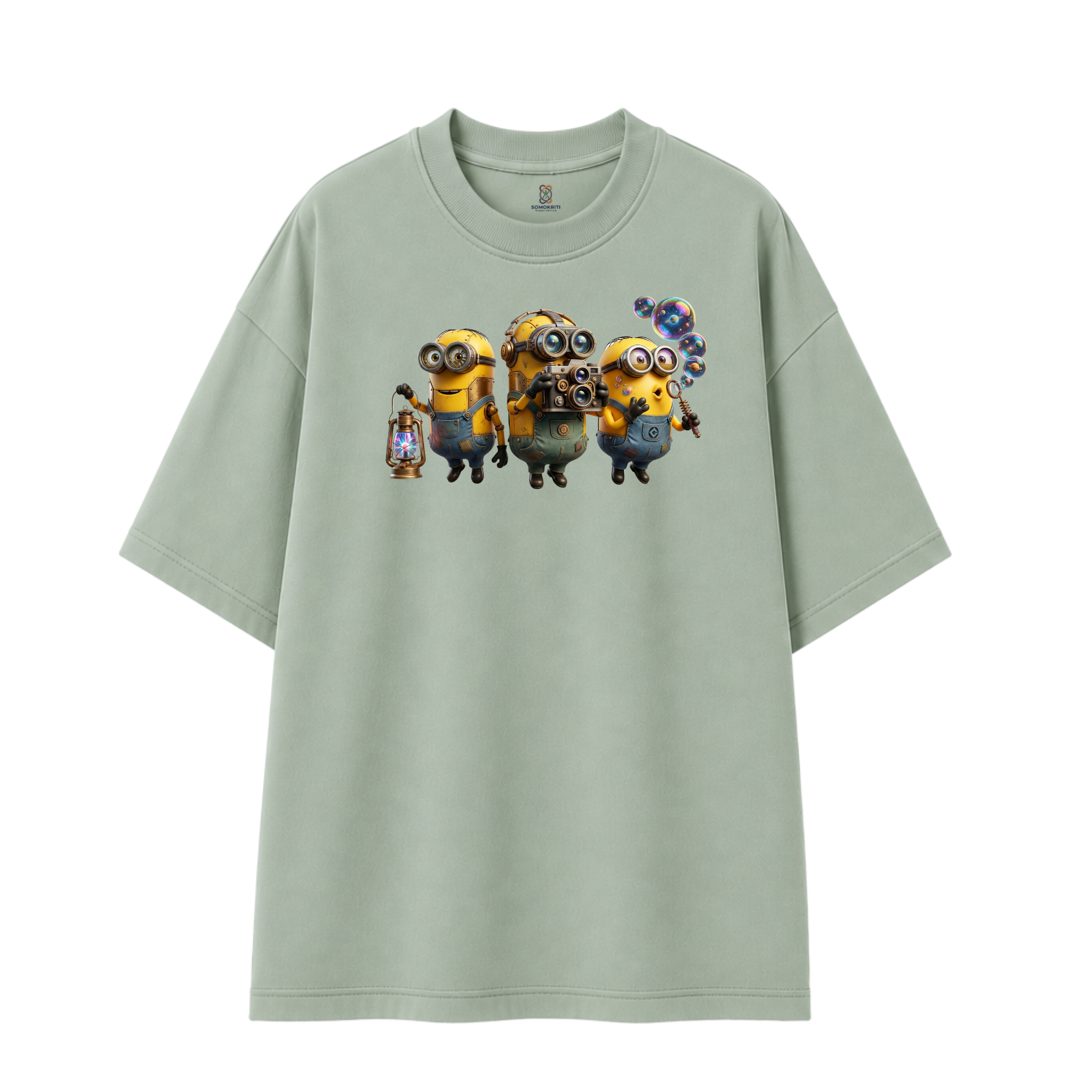 Somokriti Premium Cotton Printed T-Shirt - Minion Mischief | Oversized Fit, Half Sleeve, Round Neck | Unisex