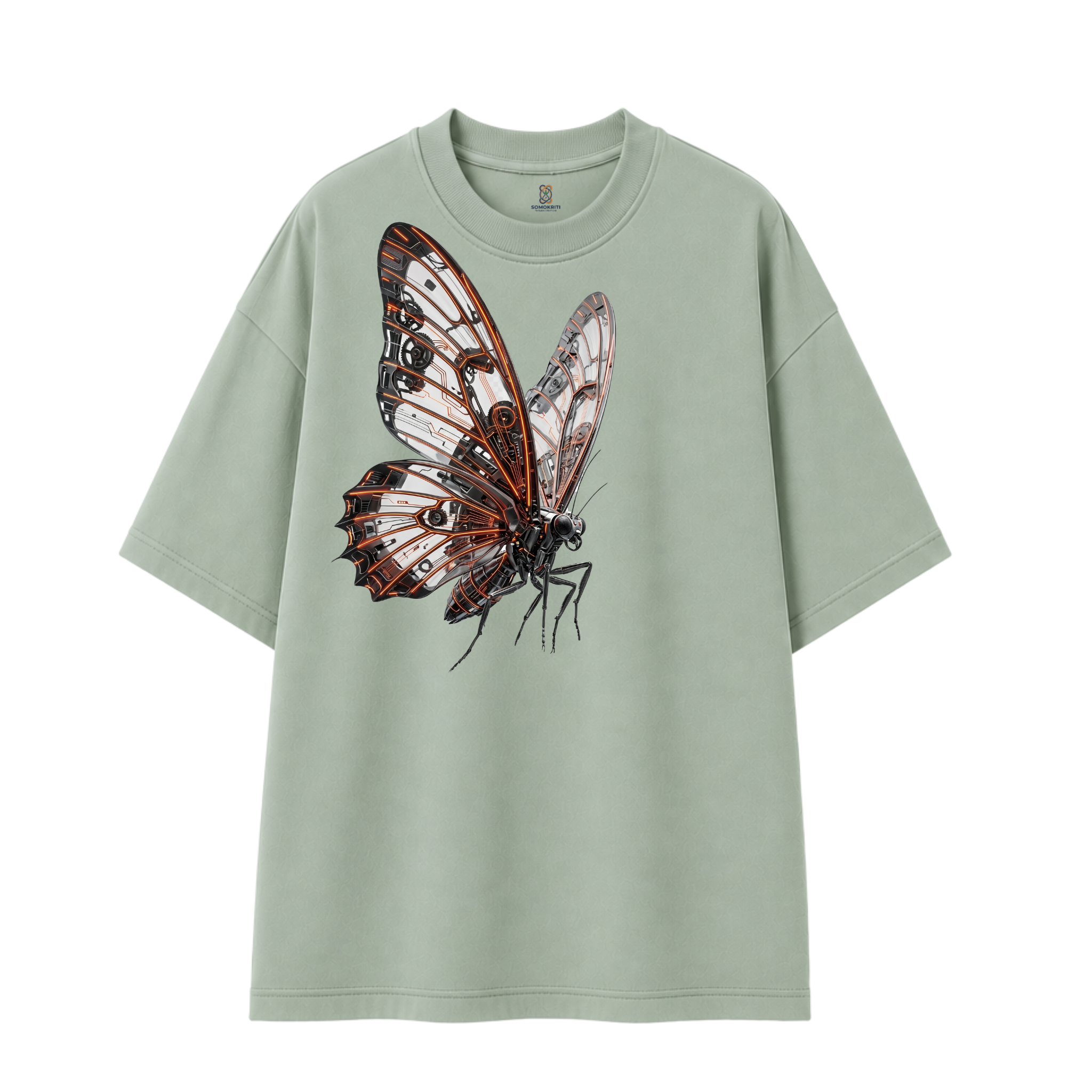 Somokriti Premium Cotton Printed T-Shirt - Cyber Metamorph | Oversized Fit, Half Sleeve, Round Neck | Unisex