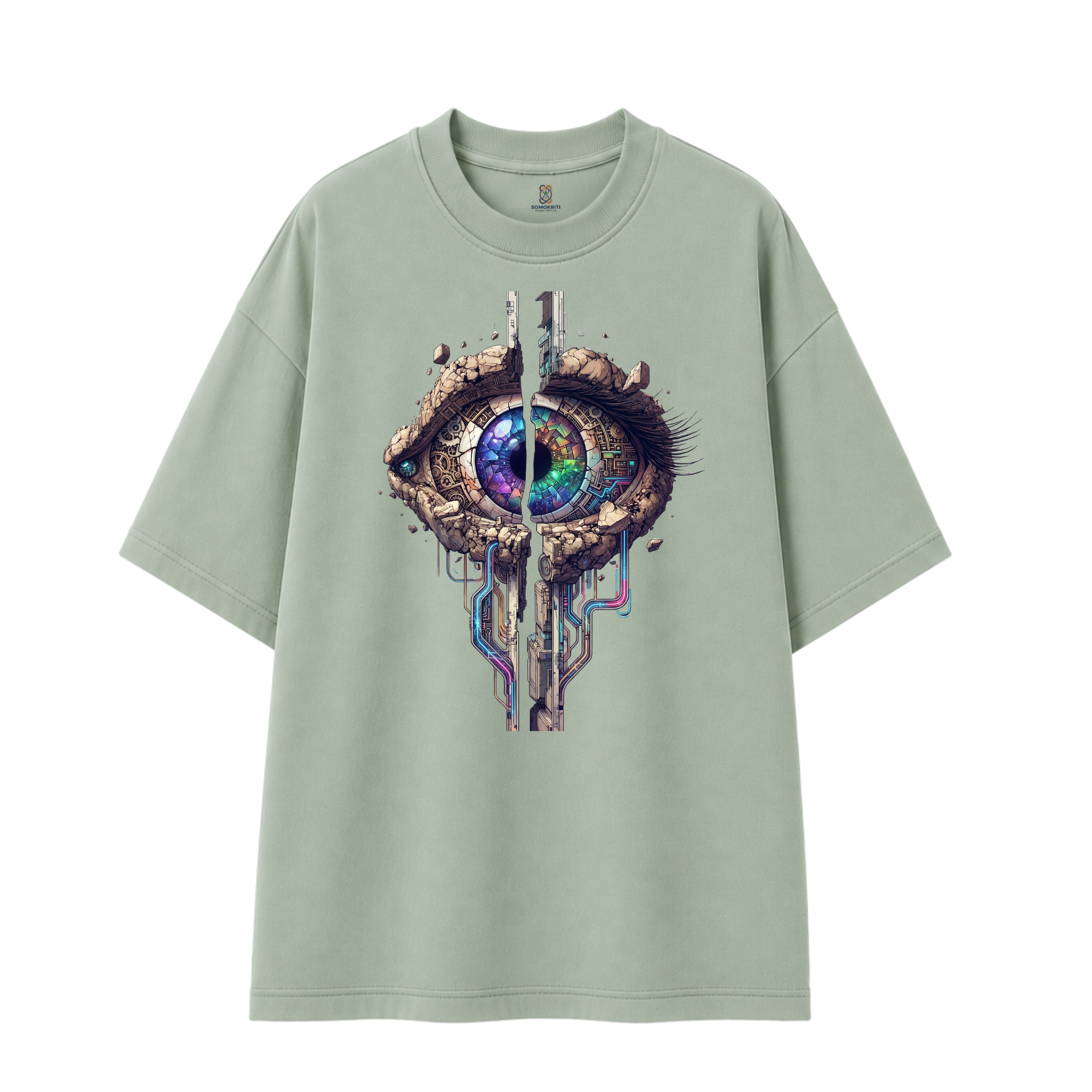 Somokriti Premium Cotton Printed T-Shirt - Digital Vision | Oversized Fit, Half Sleeve, Round Neck | Unisex (Copy)