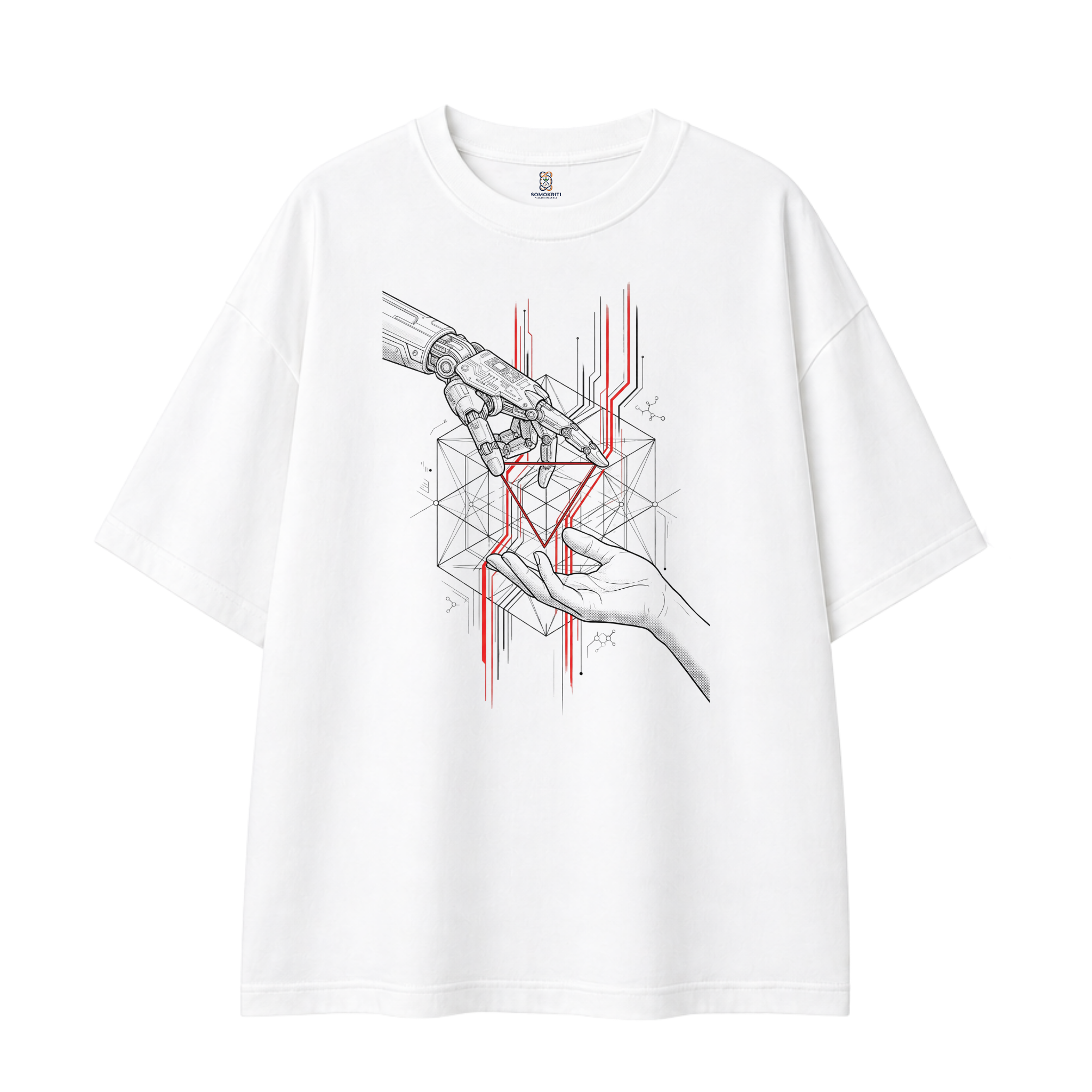 Somokriti Premium Cotton Printed T-Shirt - Synthetic Touch | Oversized Fit, Half Sleeve, Round Neck | Unisex