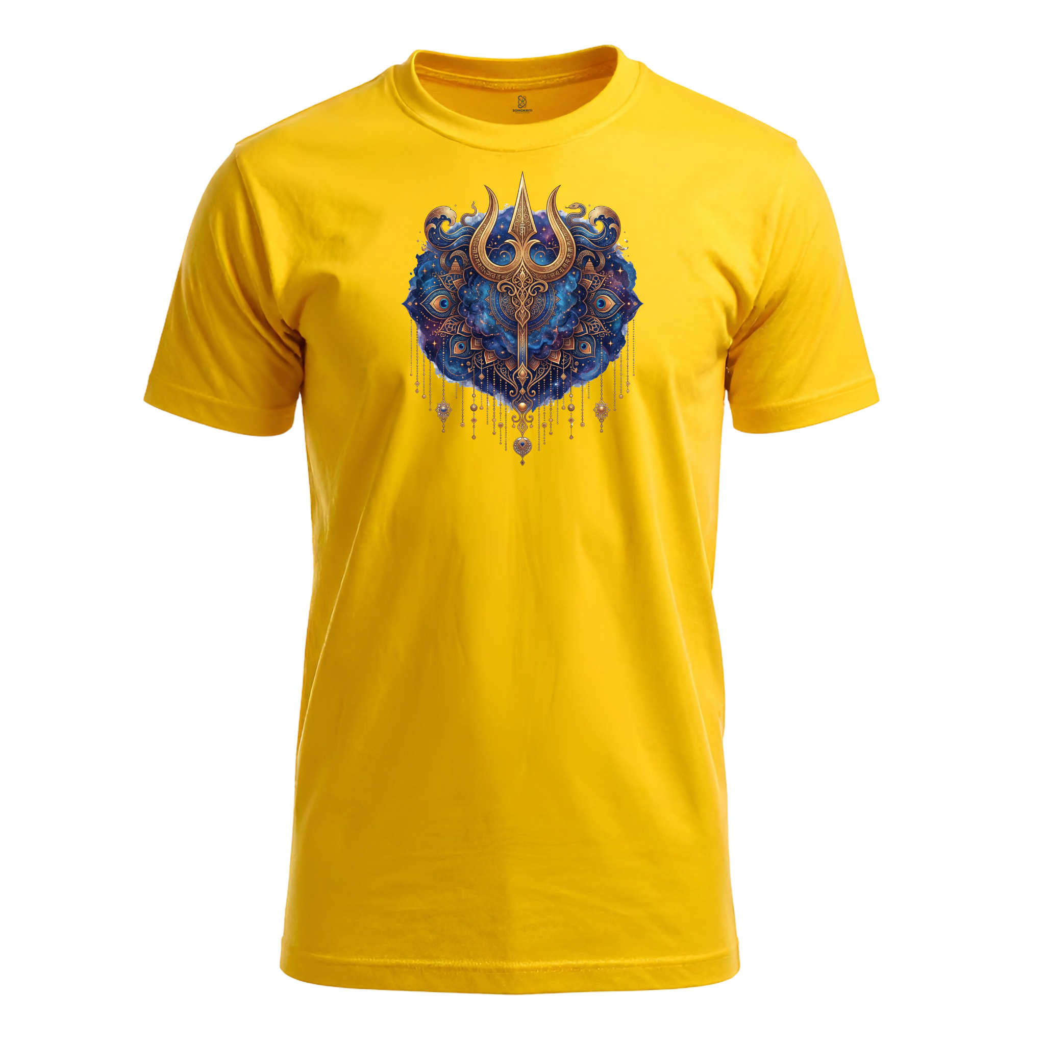 Somokriti Unisex Premium Cotton Printed T-Shirt - The Celestial Trident | Regular Fit, Half Sleeve, Round Neck