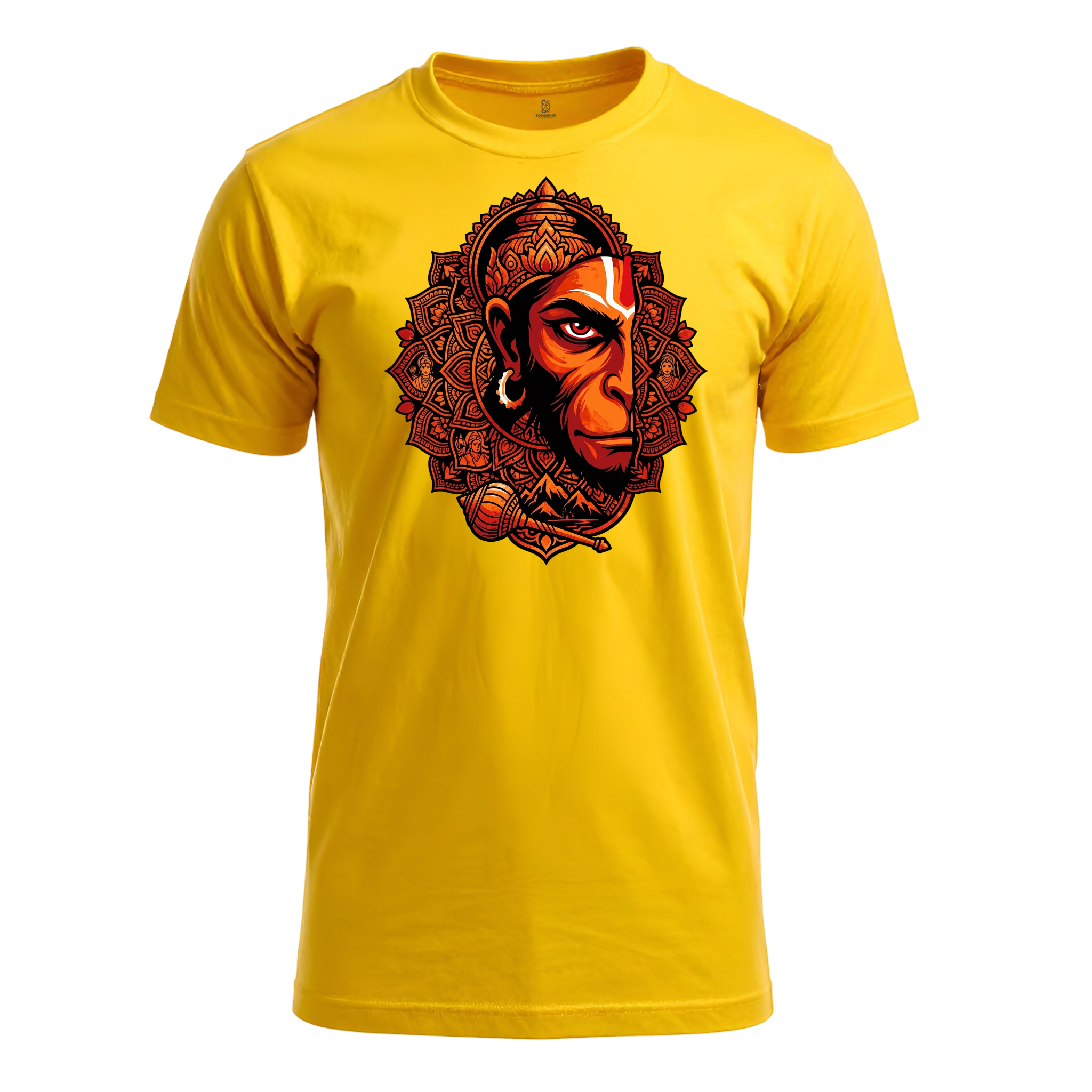 Somokriti Unisex Premium Cotton Printed T-Shirt - The Mighty Bajrangi | Regular Fit, Half Sleeve, Round Neck