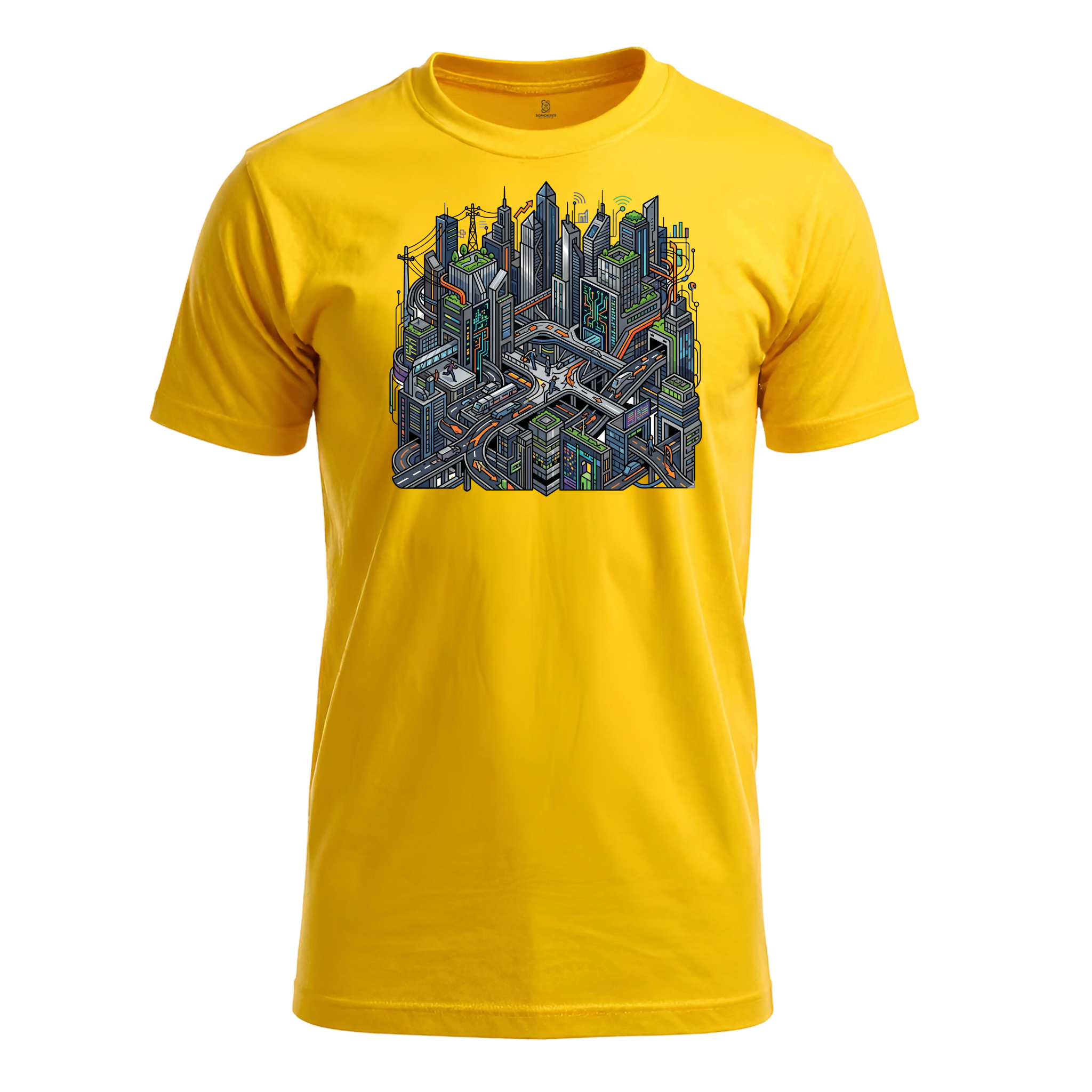 Somokriti Unisex Premium Cotton Printed T-Shirt - The Silicon Circuit | Regular Fit, Half Sleeve, Round Neck