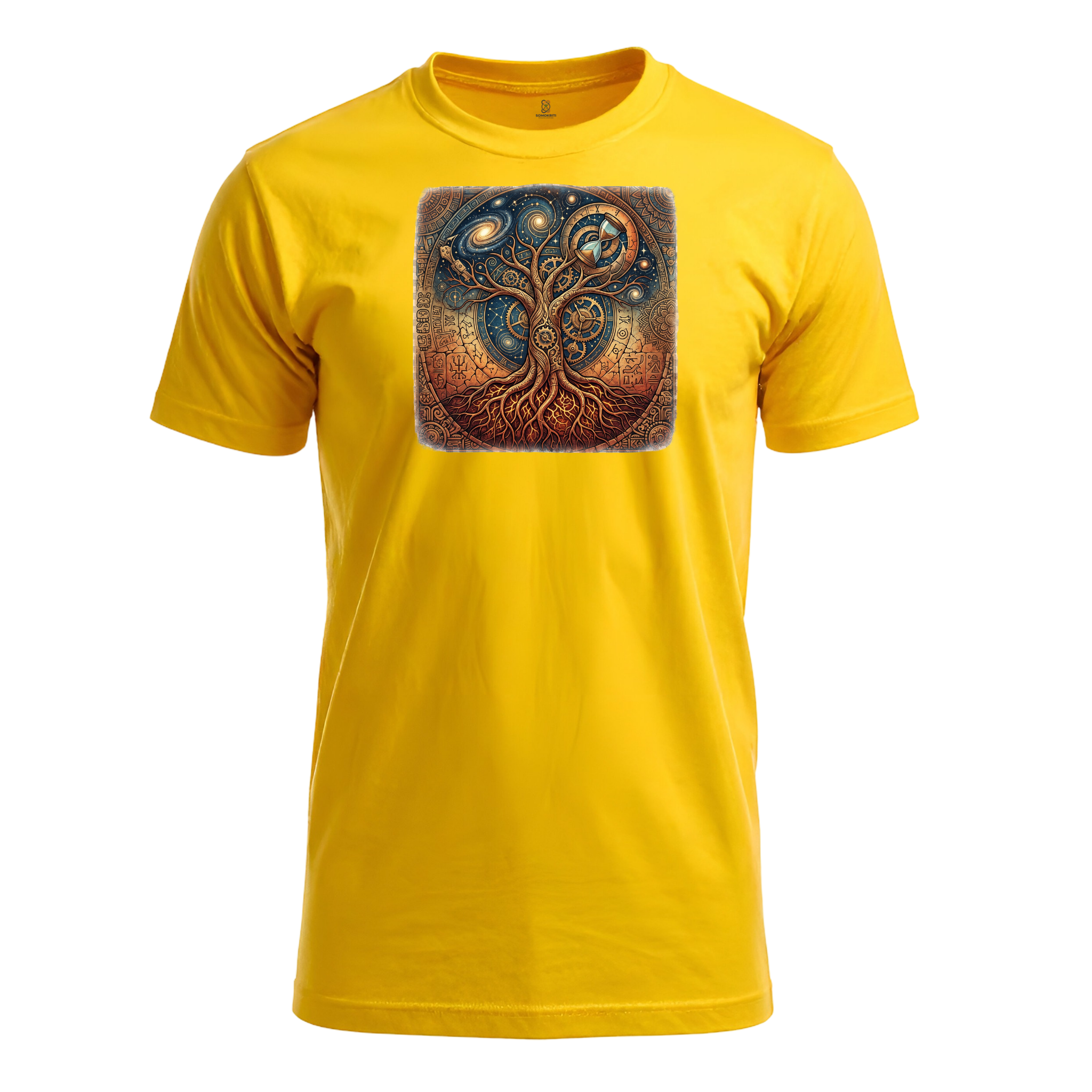 Somokriti Unisex Premium Cotton Printed T-Shirt - The Chronos Tree | Regular Fit, Half Sleeve, Round Neck