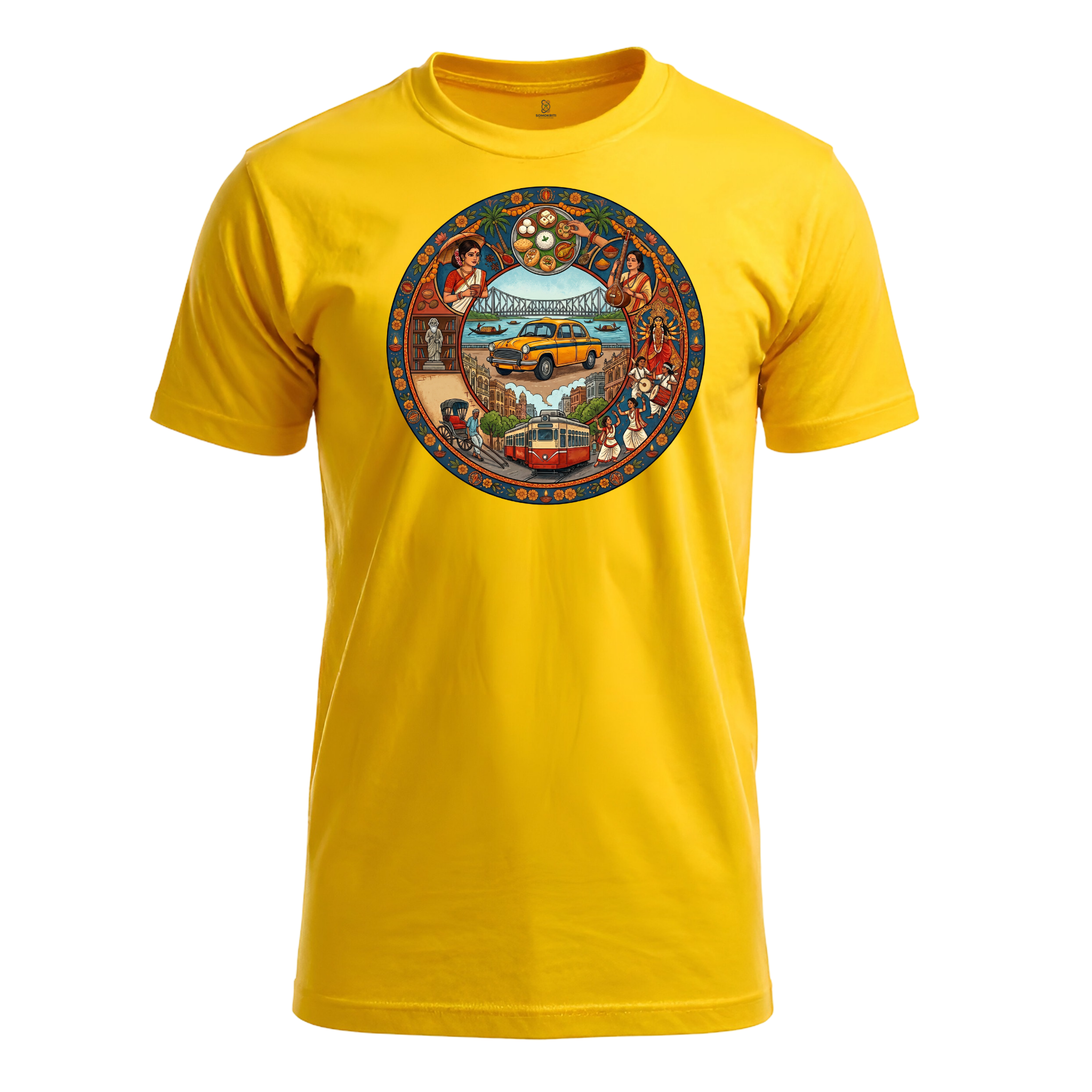 Somokriti Unisex Premium Cotton Printed T-Shirt - The City of Joy | Regular Fit, Half Sleeve, Round Neck