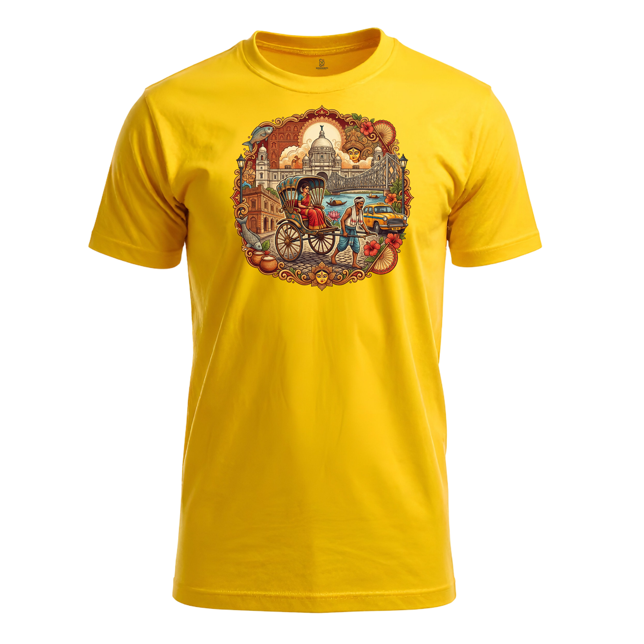 Somokriti Unisex Premium Cotton Printed T-Shirt - The Soul of Bengal | Regular Fit, Half Sleeve, Round Neck