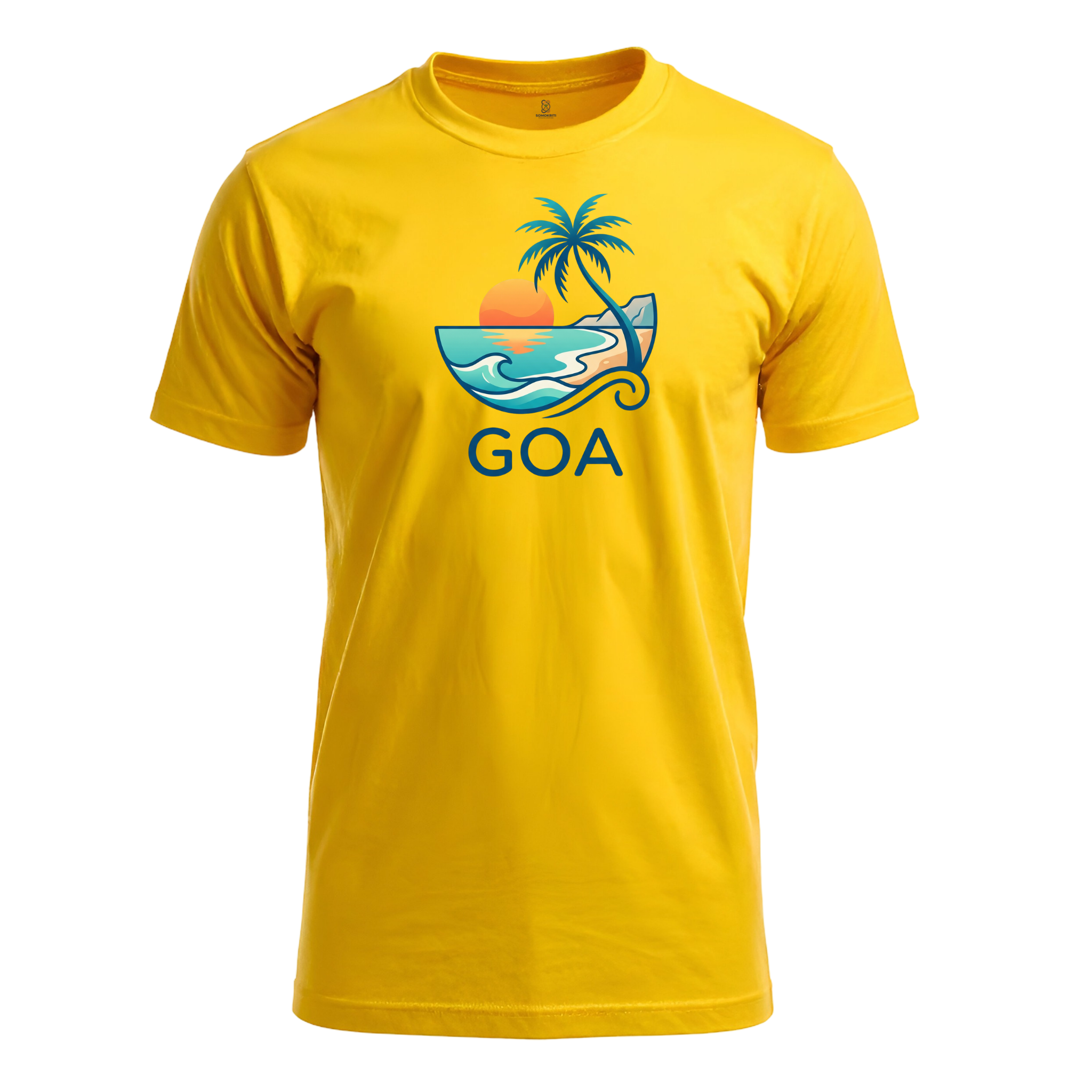 Somokriti Unisex Premium Cotton Printed T-Shirt - The Sunkissed Shore | Goa Paradise | Regular Fit, Half Sleeve, Round Neck