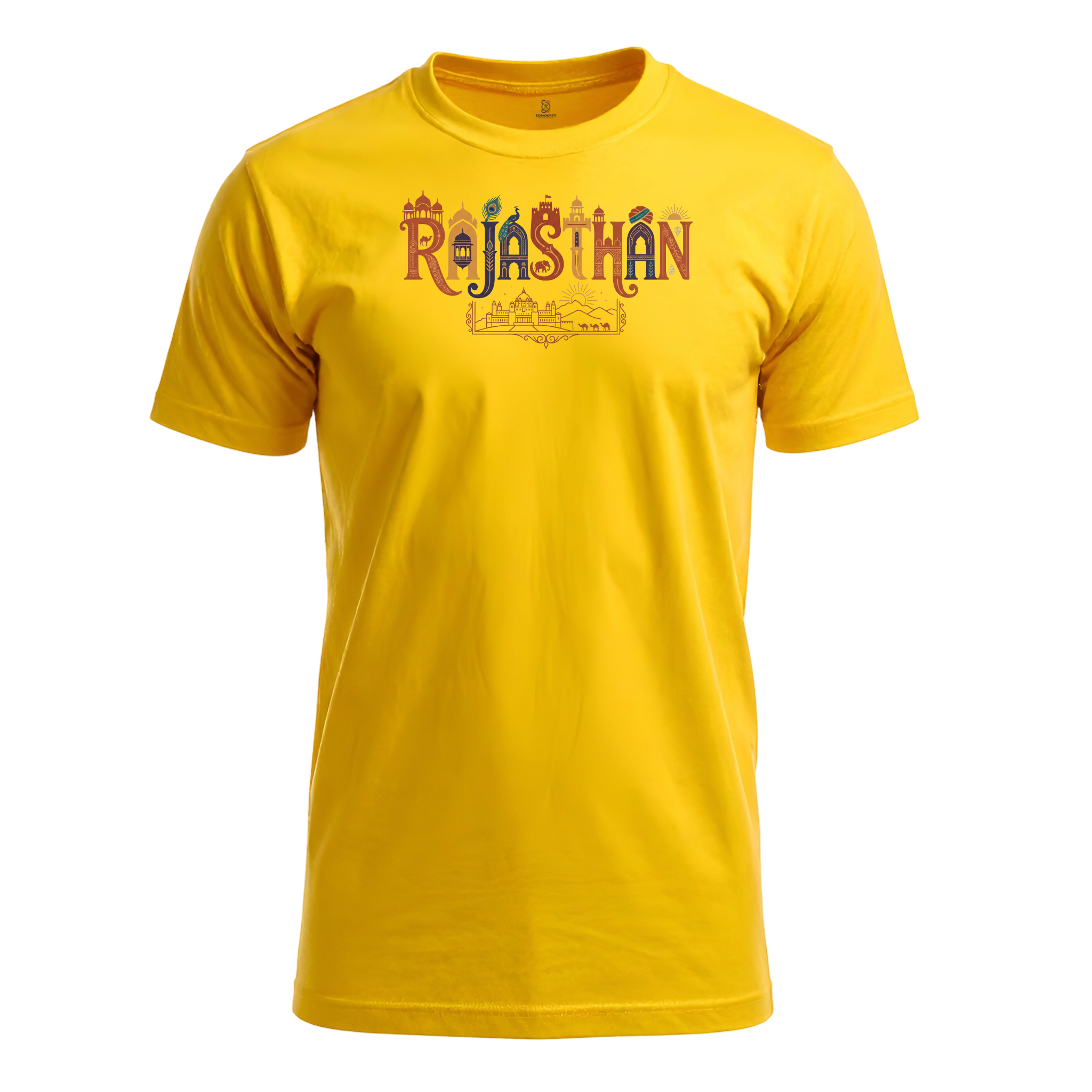 Somokriti Unisex Premium Cotton Printed T-Shirt - The Royal Land | Rajasthan Heritage | Regular Fit, Half Sleeve, Round Neck