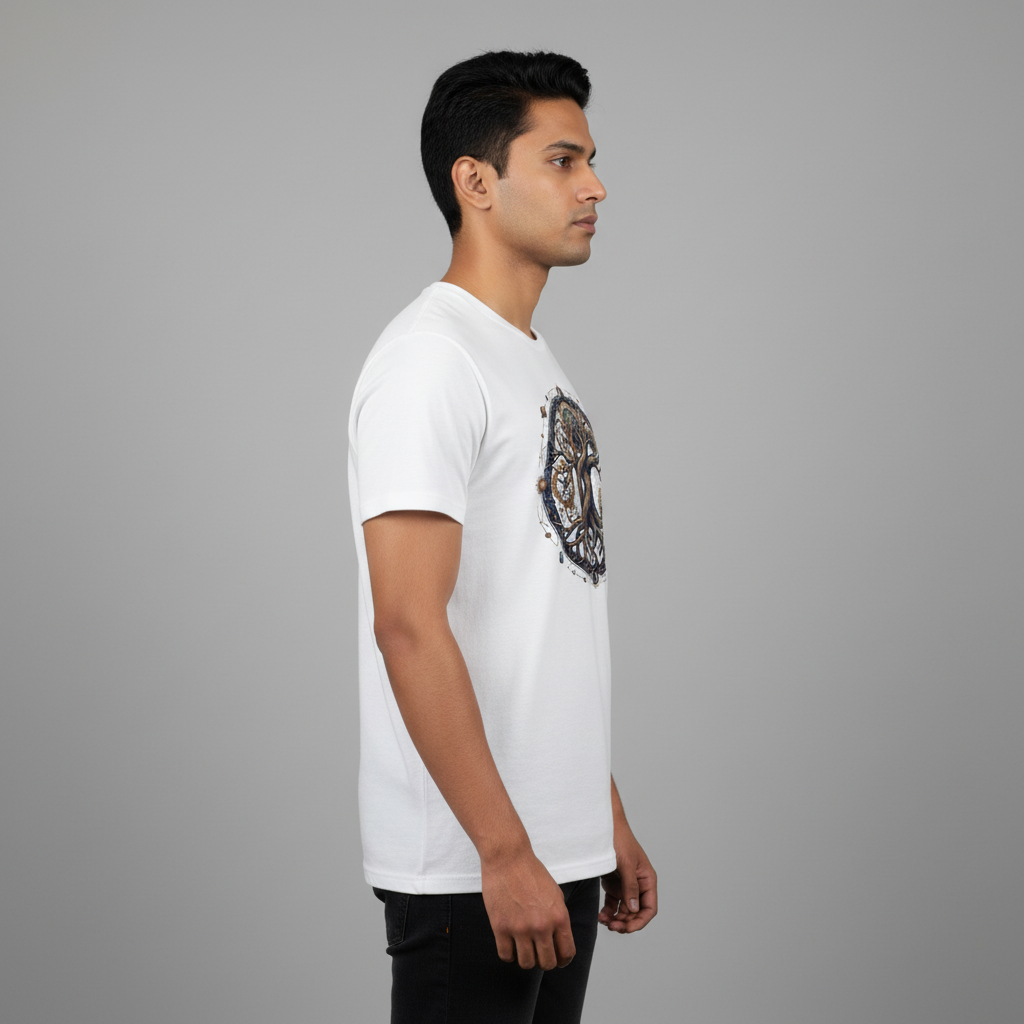 Somokriti Unisex Premium Cotton Printed T-Shirt - The Cosmic Engine | Regular Fit, Half Sleeve, Round Neck