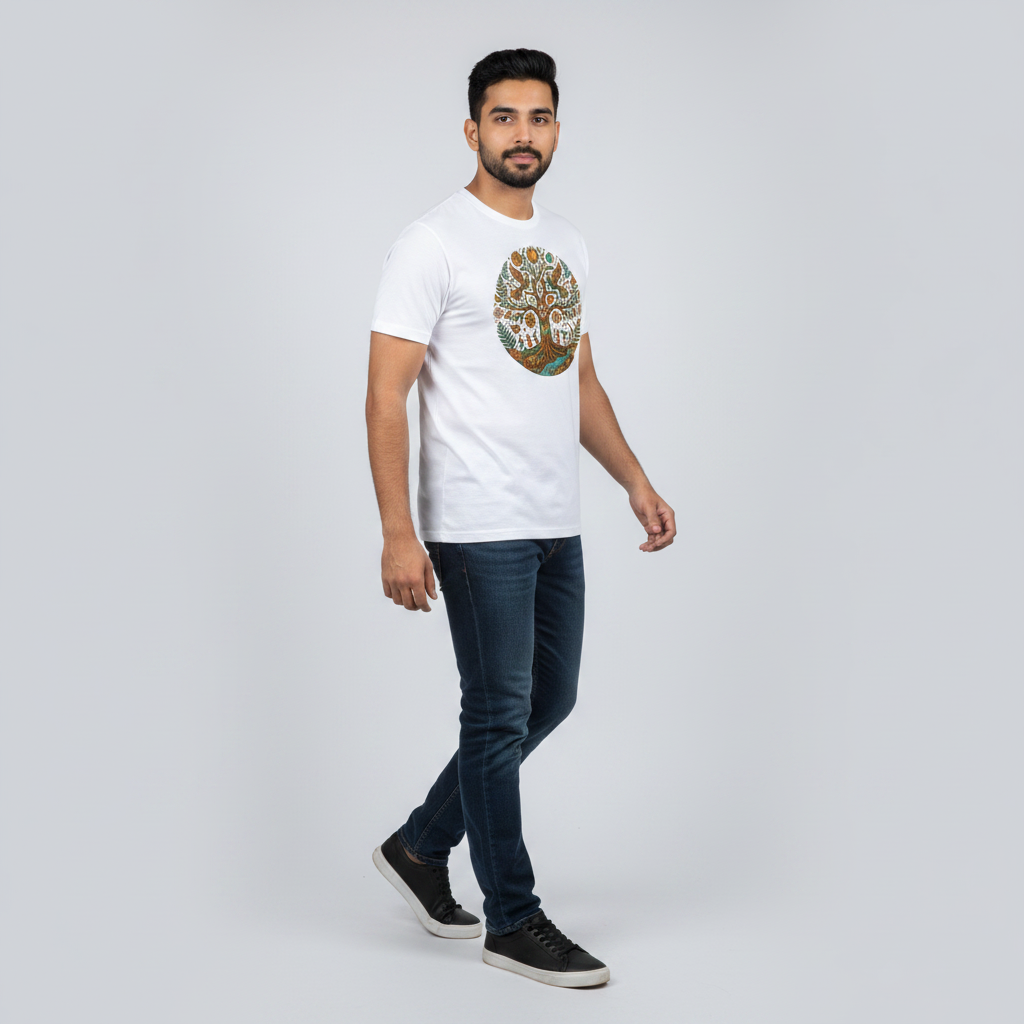 Somokriti Unisex Premium Cotton Printed T-Shirt - The Eternal Bond | Regular Fit, Half Sleeve, Round Neck