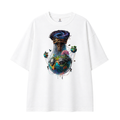 Somokriti Premium Cotton Printed T-Shirt - Stellar Sanctuary | Oversized Fit, Half Sleeve, Round Neck | Unisex