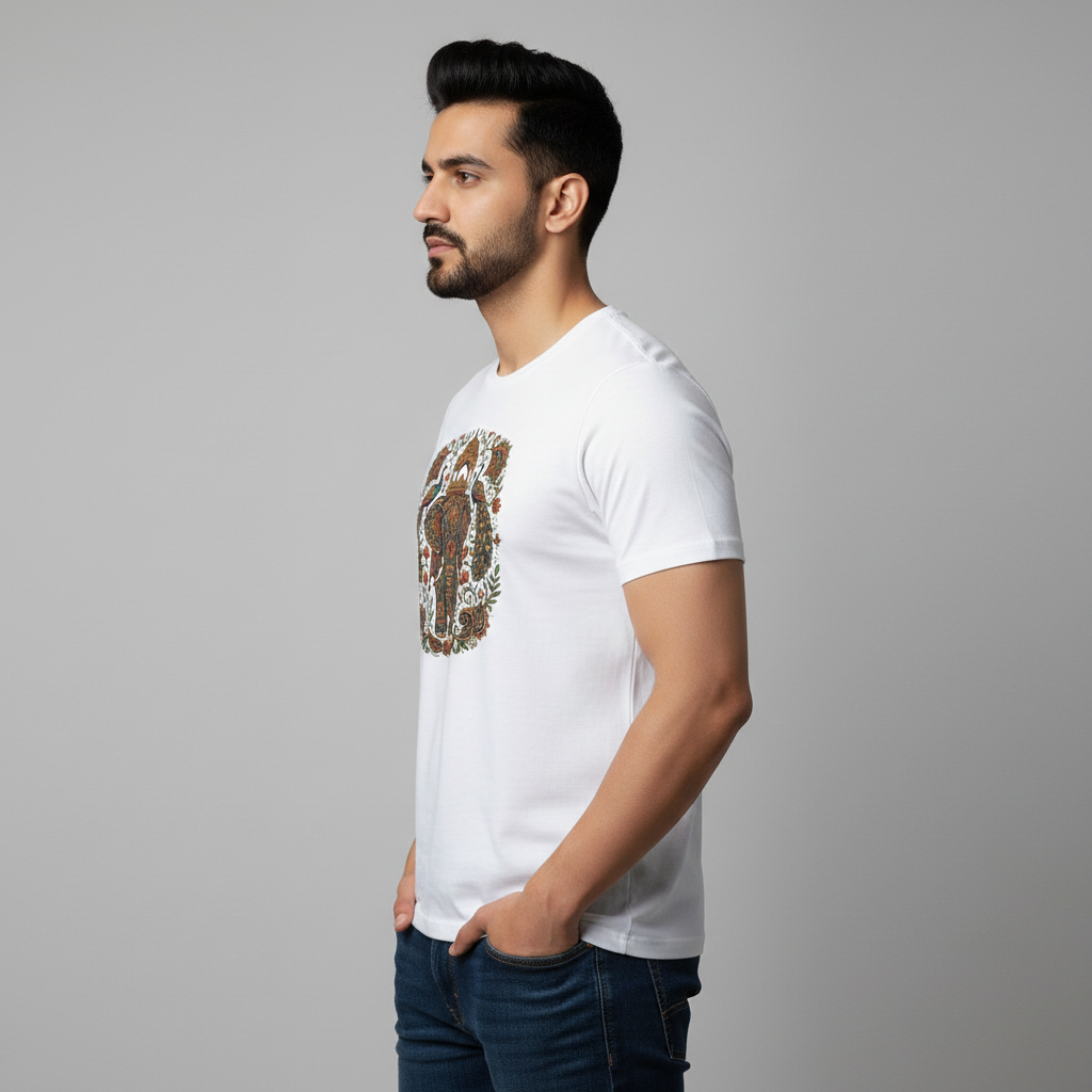 Somokriti Unisex Premium Cotton Printed T-Shirt - The Royal Heritage | Regular Fit, Half Sleeve, Round Neck