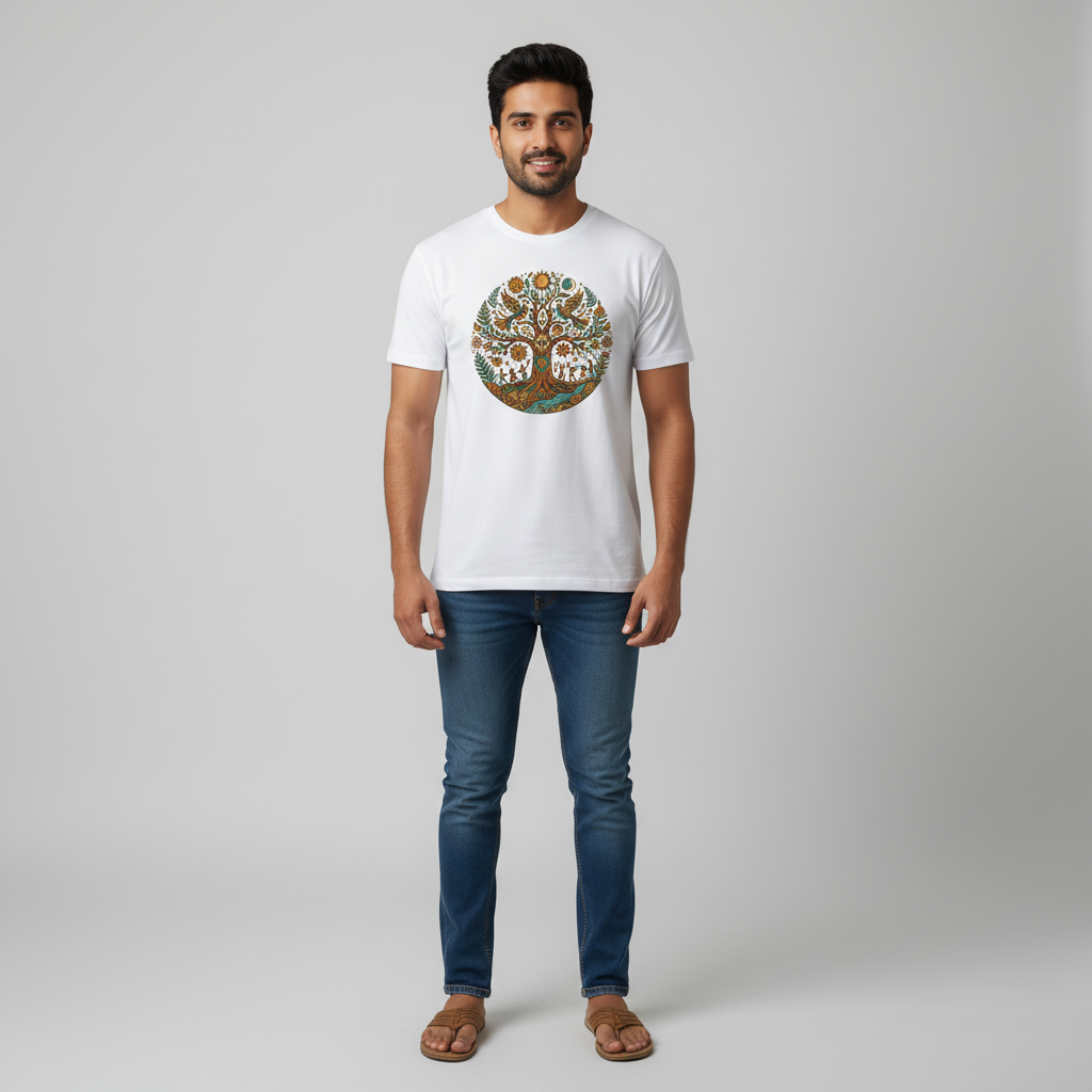 Somokriti Unisex Premium Cotton Printed T-Shirt - The Eternal Bond | Regular Fit, Half Sleeve, Round Neck